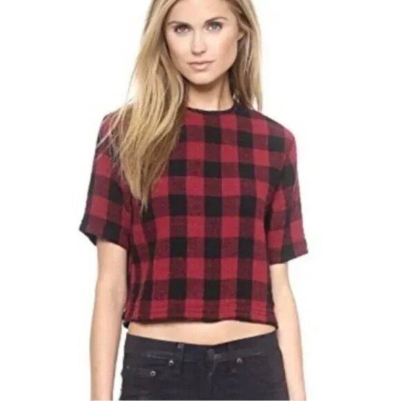rag & bone Buffalo Check Reversible Crop Top S - Picture 6 of 6